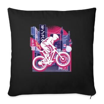 Asian City Downhill - Sofa pillowcase 17,3'' x 17,3'' (45 x 45 cm) - black - Front