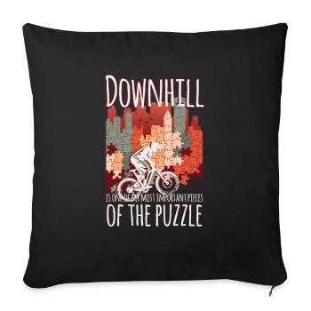 Downhill, the piece of the puzzle - Sofa pillowcase 17,3'' x 17,3'' (45 x 45 cm) - black - Front