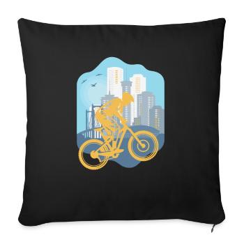 Skyline Descente - Housse de coussin décorative 45 x 45 cm - noir - Devant