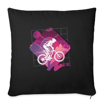 Vaporwave Downhill - Sofa pillowcase 17,3'' x 17,3'' (45 x 45 cm) - black - Front