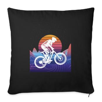 Vaporwave Downhill - Sofa pillowcase 17,3'' x 17,3'' (45 x 45 cm) - black - Front