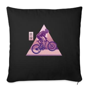 Vaporwave Downhill - Sofa pillowcase 17,3'' x 17,3'' (45 x 45 cm) - black - Front