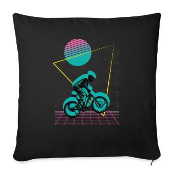 Vaporwave Downhill - Sofa pillowcase 17,3'' x 17,3'' (45 x 45 cm) - black - Front