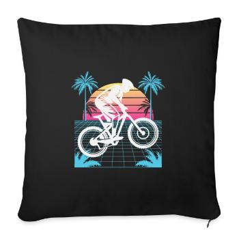 Vaporwave Downhill - Sofa pillowcase 17,3'' x 17,3'' (45 x 45 cm) - black - Front