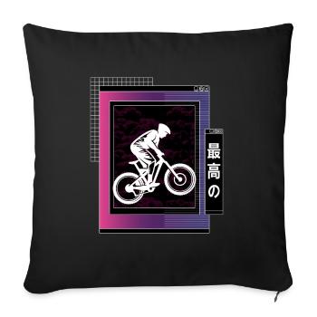 Vaporwave Metaverse Descente - Housse de coussin décorative 45 x 45 cm - noir - Devant