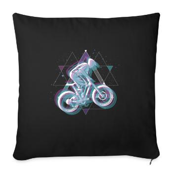 Vaporwave Space Downhill - Sofa pillowcase 17,3'' x 17,3'' (45 x 45 cm) - black - Front