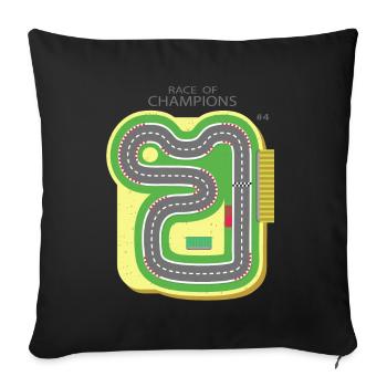 Play Mat Car Race Track, Race of Champions Kids 4 - Sofa pillowcase 17,3'' x 17,3'' (45 x 45 cm) - black - Front