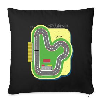 Play Mat Car Race Track, Race of Champions Kids - Sofa pillowcase 17,3'' x 17,3'' (45 x 45 cm) - black - Front