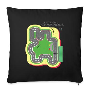 Spielen Sie Mat Car Race Track, Race of Champions Kids 3 - Sofakissenbezug 45 x 45 cm - Schwarz - Vorne