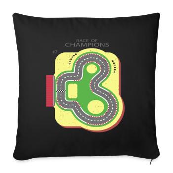 Play Mat Car Race Track, Race of Champions Kids 2 - Sofa pillowcase 17,3'' x 17,3'' (45 x 45 cm) - black - Front