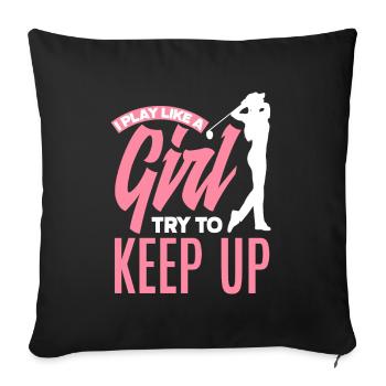 Fun Golf Golf Golfer Gift - Sofa pillowcase 17,3'' x 17,3'' (45 x 45 cm) - black - Front