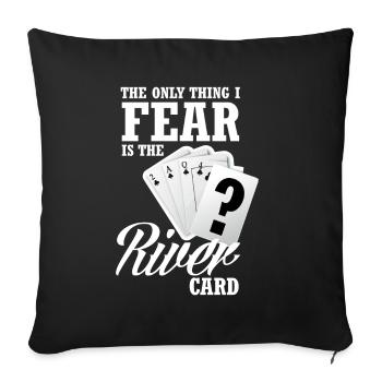 Joueur de poker Joueur de poker Cadeau de poker - Housse de coussin décorative 45 x 45 cm - noir - Devant