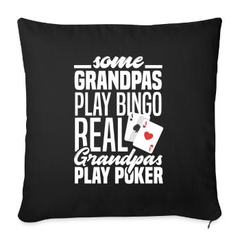Poker Player Grandpa Poker Player Poker Gift - Sofa pillowcase 17,3'' x 17,3'' (45 x 45 cm) - black - Front