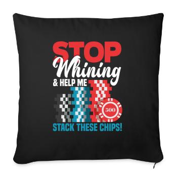Joueur de poker Joueur de poker Cadeau de poker - Housse de coussin décorative 45 x 45 cm - noir - Devant