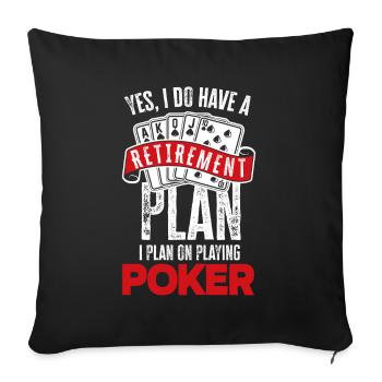 Joueurs de poker Joueurs de poker Poker Gift Pension - Housse de coussin décorative 45 x 45 cm - noir - Devant