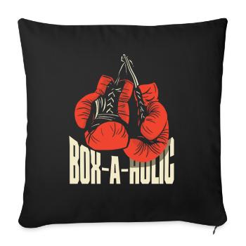 Cadeau Boxer de Boxe Drôle - Housse de coussin décorative 45 x 45 cm - noir - Devant