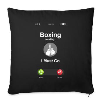 Lustiges Boxen Boxer Geschenk - Sofakissenbezug 45 x 45 cm - Schwarz - Vorne
