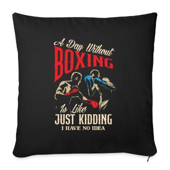 Lustiges Boxen Boxer Geschenk - Sofakissenbezug 45 x 45 cm - Schwarz - Vorne