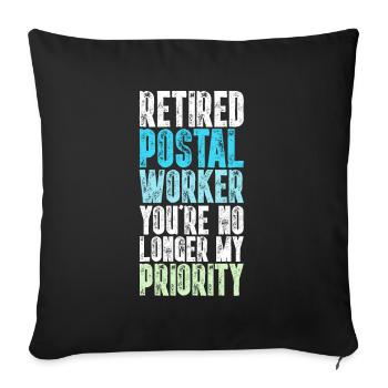 Retired Postal Worker Funny Mailman - Sofa pillowcase 17,3'' x 17,3'' (45 x 45 cm) - black - Front
