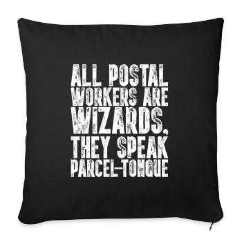 All Postal Workers Are Wizards Funny Mailman - Sofa pillowcase 17,3'' x 17,3'' (45 x 45 cm) - black - Front