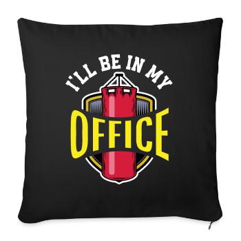 Cadeau Boxer de Boxe Drôle - Housse de coussin décorative 45 x 45 cm - noir - Devant