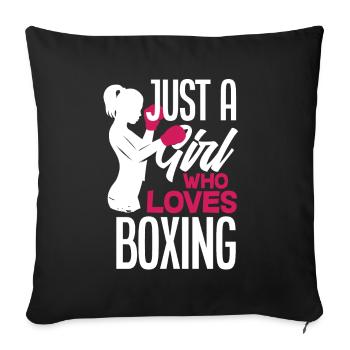 Lustiges Boxen Boxer Geschenk - Sofakissenbezug 45 x 45 cm - Schwarz - Vorne