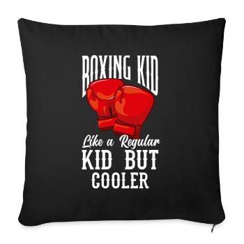 Lustiges Boxen Boxer Geschenk - Sofakissenbezug 45 x 45 cm - Schwarz - Vorne