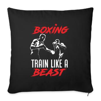Lustiges Boxen Boxer Geschenk - Sofakissenbezug 45 x 45 cm - Schwarz - Vorne