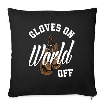 Cadeau Boxer de Boxe Drôle - Housse de coussin décorative 45 x 45 cm - noir - Devant