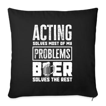 Lustiges Schauspieler Schauspielerin Geschenk - Sofakissenbezug 45 x 45 cm - Schwarz - Vorne