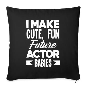 Drôle d’acteur Actrice Cadeau - Housse de coussin décorative 45 x 45 cm - noir - Devant