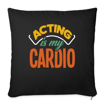 Drôle d’acteur Actrice Cadeau - Housse de coussin décorative 45 x 45 cm - noir - Devant