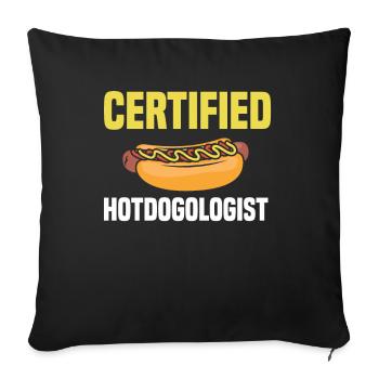 Hot Dog Hot Dogs Liebhaber Geschenk - Sofakissenbezug 45 x 45 cm - Schwarz - Vorne