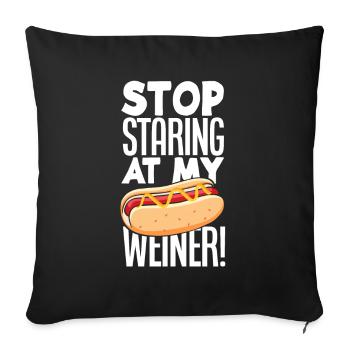 Hot Dog Hot Dogs Liebhaber Geschenk - Sofakissenbezug 45 x 45 cm - Schwarz - Vorne