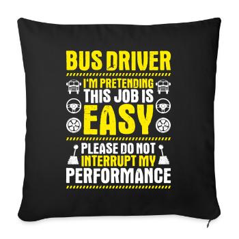 Bus Driver Bus Driver Busman School Bus Driver - Sofa pillowcase 17,3'' x 17,3'' (45 x 45 cm) - black - Front