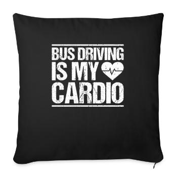 Busfahrer Bus Driver Busman Schulbusfahrer - Sofakissenbezug 45 x 45 cm - Schwarz - Vorne