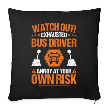 Busfahrer Bus Driver Busman Schulbusfahrer - Sofakissenbezug 45 x 45 cm - Schwarz - Vorne