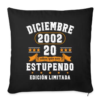 20 Ans Anniversaire Vintage Né(e) en Décembre 2002 - Housse de coussin décorative 45 x 45 cm - noir - Devant