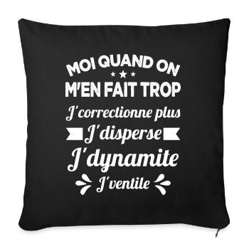 Tontons Flingueurs J'dynamite J'disperse J'ventile - Housse de coussin décorative 45 x 45 cm - noir - Devant