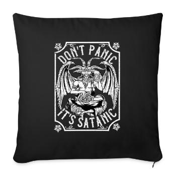 Don't Panic It's Satanic I Baphomet Occult - Sofa pillowcase 17,3'' x 17,3'' (45 x 45 cm) - black - Front