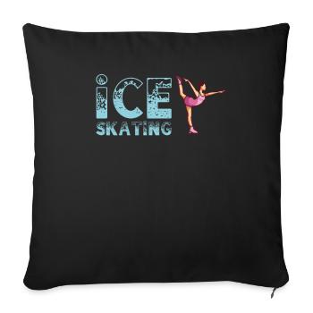 Eiskunstlauf Figure Skating - Sofakissenbezug 45 x 45 cm - Schwarz - Vorne