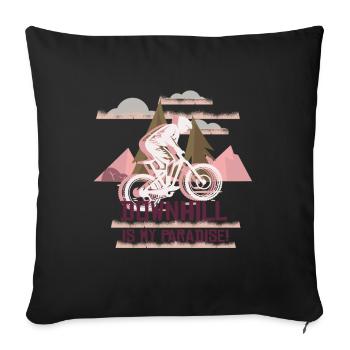 Downhill Mountain Bike - Sofa pillowcase 17,3'' x 17,3'' (45 x 45 cm) - black - Front