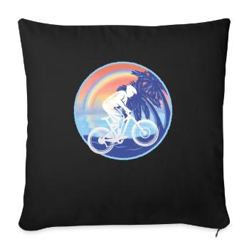 Downhill Mountain Bike - Sofa pillowcase 17,3'' x 17,3'' (45 x 45 cm) - black - Front