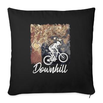 Downhill Mountain Bike - Sofa pillowcase 17,3'' x 17,3'' (45 x 45 cm) - black - Front