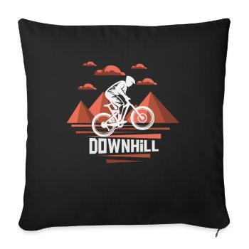 Downhill Mountain Bike - Sofa pillowcase 17,3'' x 17,3'' (45 x 45 cm) - black - Front