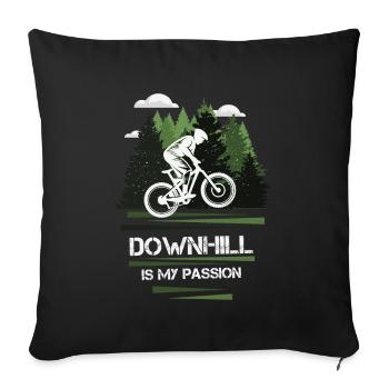 Downhill Passion - Sofa pillowcase 17,3'' x 17,3'' (45 x 45 cm) - black - Front
