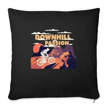 Downhill Passion - Sofa pillowcase 17,3'' x 17,3'' (45 x 45 cm) - black - Front