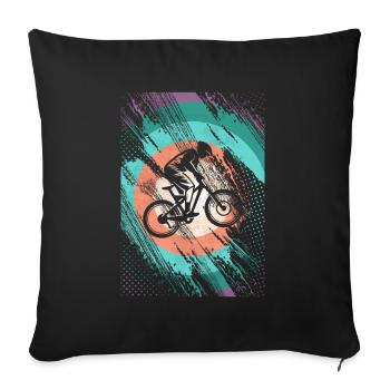 Retro Downhill - Sofa pillowcase 17,3'' x 17,3'' (45 x 45 cm) - black - Front