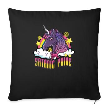 Satanic Pride I Creepy Cute Satan Unicorn - Sofa pillowcase 17,3'' x 17,3'' (45 x 45 cm) - black - Front