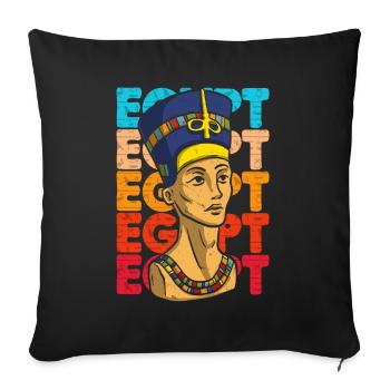 Tutankhamun Egyptian God Retro Egypt Pharaoh - Sofa pillowcase 17,3'' x 17,3'' (45 x 45 cm) - black - Front